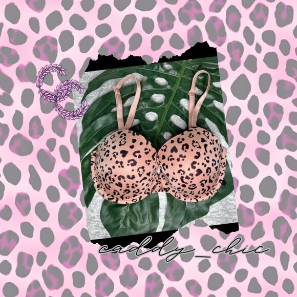 Victoria’s Secret Lightly Lined Demi Bra 34DDD - Peachy Leopard - Picture 1 of 9